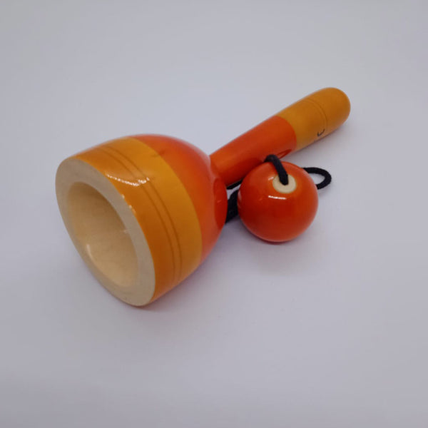 Wooden Toys for Kids | Cup and Ball Toy | Orange | 14 cm