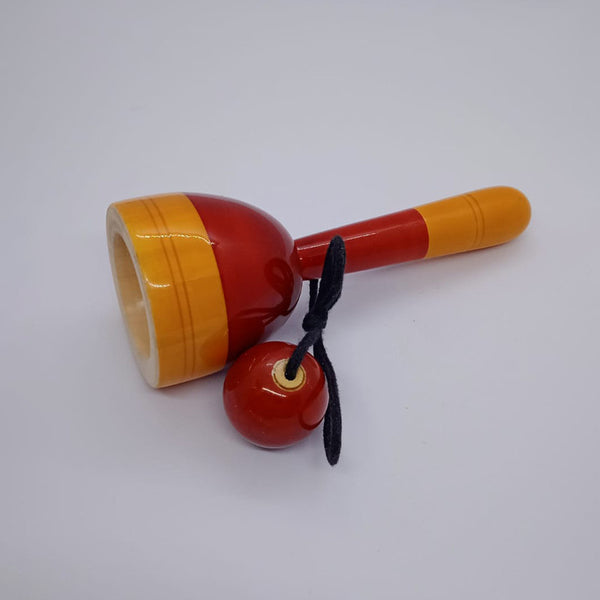 Wooden Toys for Kids | Cup and Ball Toy | Red | 14 cm