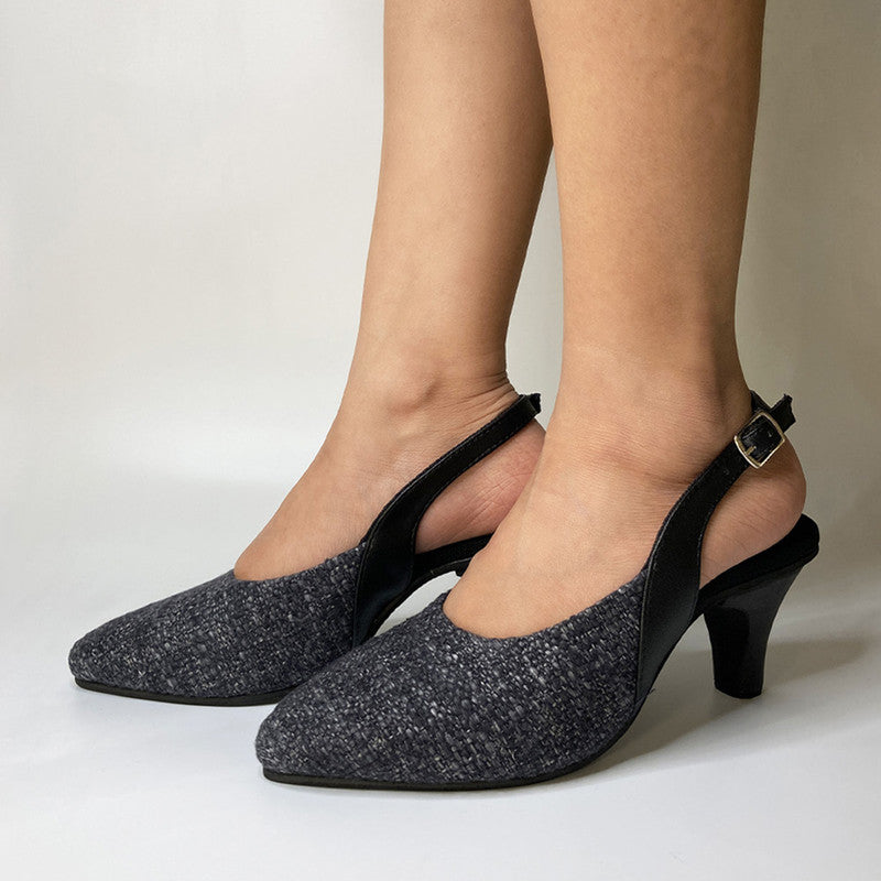 Women Heels | Cactus Leather | Backstrap | Black