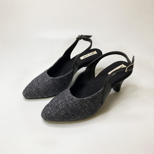 Women Heels | Cactus Leather | Backstrap | Black