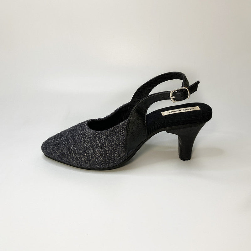 Women Heels | Cactus Leather | Backstrap | Black