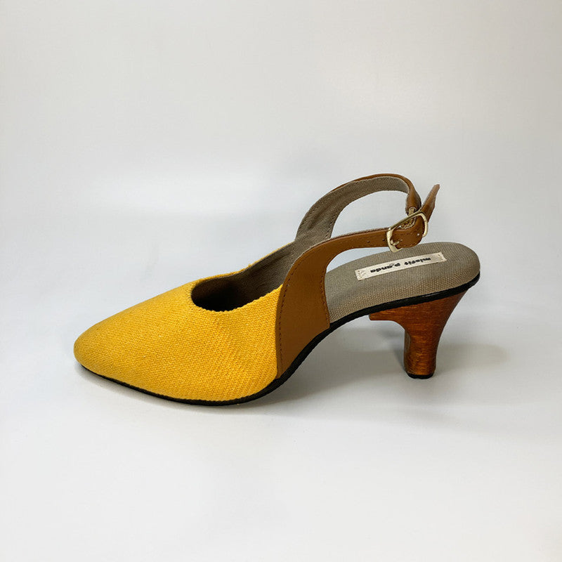 Women Heels | Cactus Leather | Backstrap | Yellow