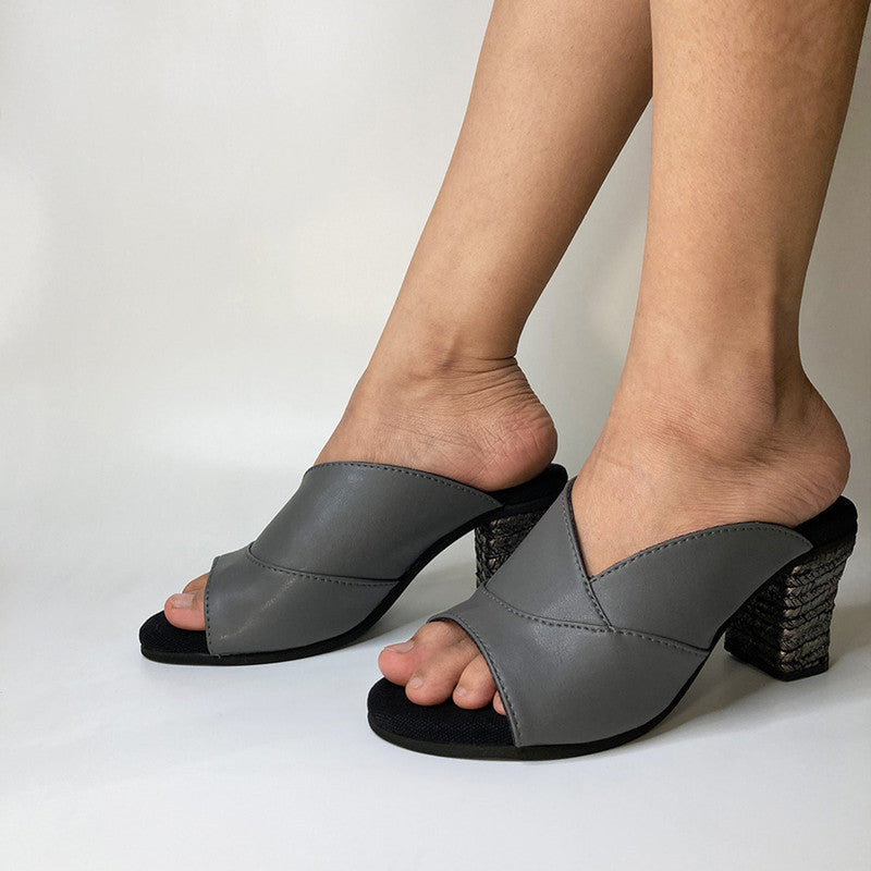Women Heels | Cactus Leather | Side-Cut | Grey