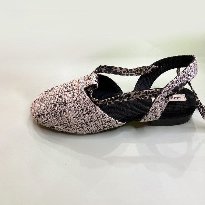 Flats for Women | Jacquard & Recycled Tyres Mules | Tie-Up | Multicolour