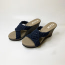 Wedges Heels | Macrame & Recycled Tyres Heels | Blue