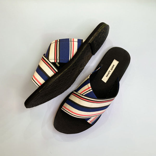 Women Sliders | Cross Strap | R-Elan GreenGold Fabric | Multicolour