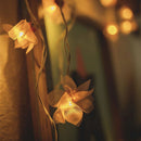 Handmade Pink Crochet Hearts Petals Led String Lights