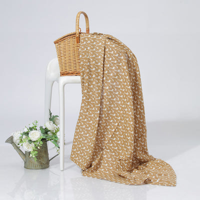 Organic Bamboo Cotton Swaddle for Baby | Brown | 120 x 120 cm
