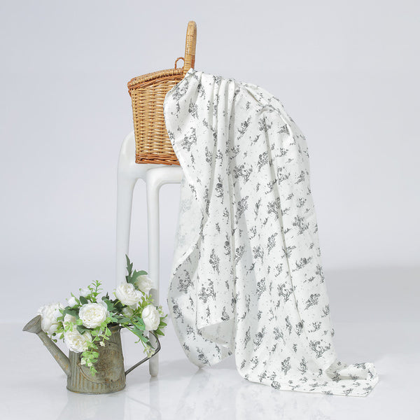 Organic Bamboo Cotton Swaddle for Baby | White | 120 x 120 cm