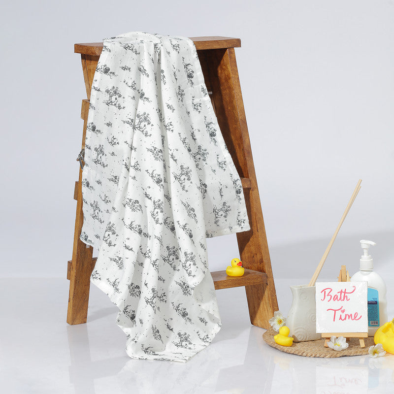 Organic Bamboo Cotton Swaddle for Baby | White | 120 x 120 cm