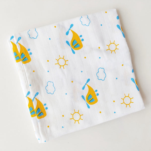 Organic Cotton Baby Swaddle | White | 100 x 100 cm