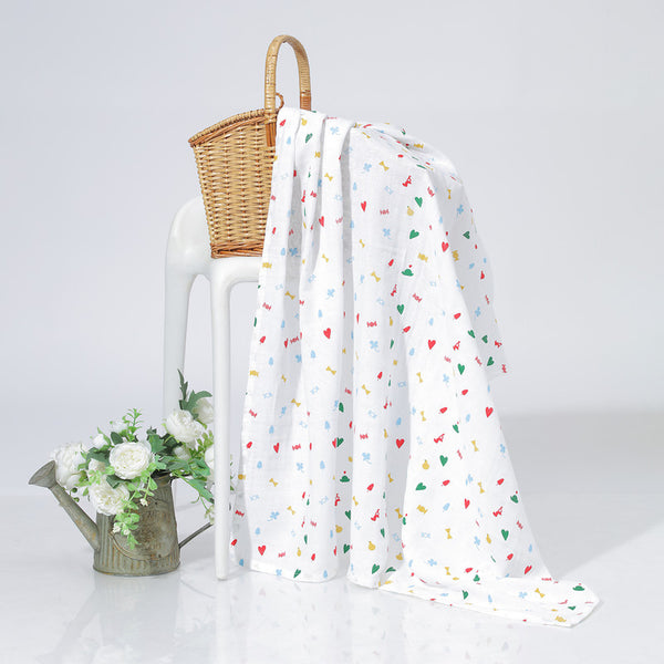 Organic Cotton Baby Swaddle | White | 100 x 100 cm