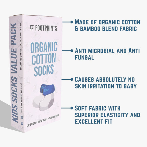 Organic Cotton Baby Socks | Multicolour | Pack of 6