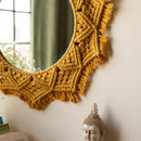 Wall Mirror | Round Mirror | Macrame  | Mustard Yellow