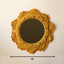 Wall Mirror | Round Mirror | Macrame  | Mustard Yellow