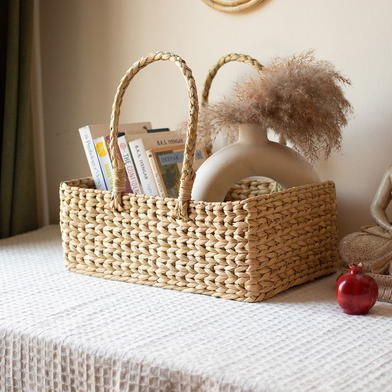 Hamper Basket | Storage Basket | Kauna Grass | LxBxH-38x23x12.7 cm