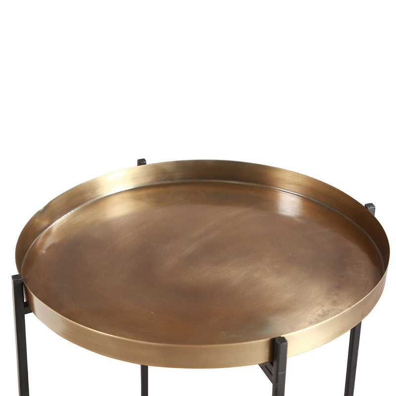 Knock Down Antique Brass Accent Table