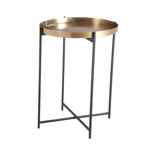 Knock Down Antique Brass Accent Table