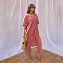 Pure Cotton Kurta Set | Kurta & Pants | Salmon Pink