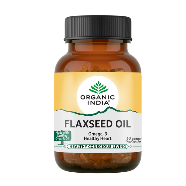 Organic India Flaxseed Oil Capsules | Reduce High Cholesterol | 60 Capsules