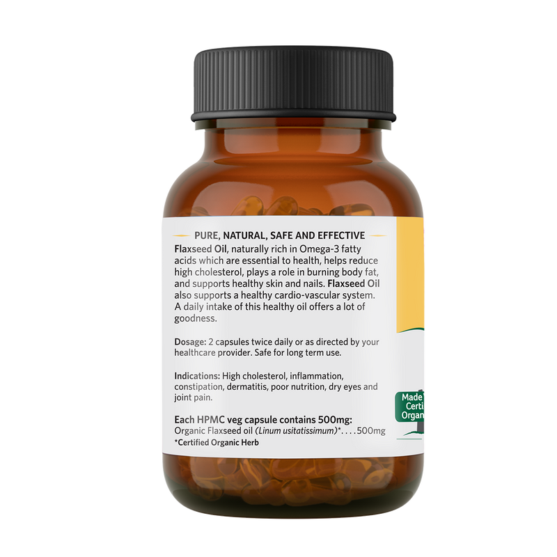 Organic India Flaxseed Oil Capsules | Reduce High Cholesterol | 60 Capsules