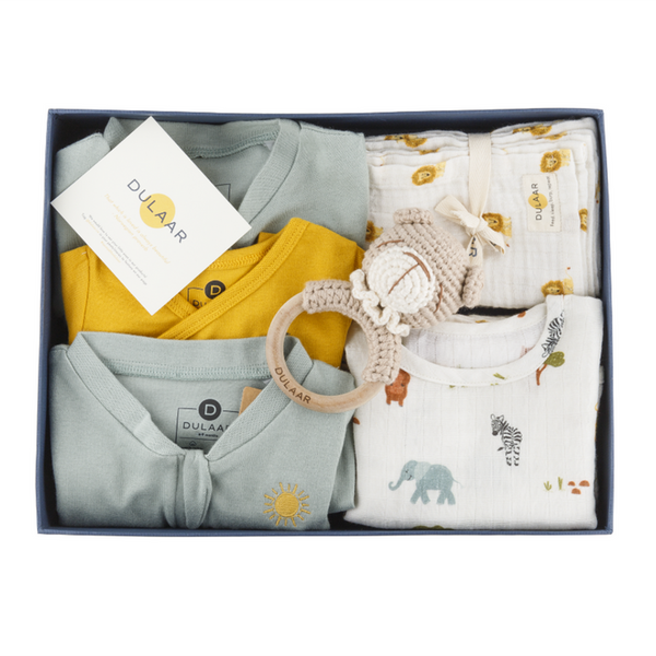 Newborn Baby Gifts | Baby Clothing & Accessories Set | Organic Cotton Muslin | Pack of 6