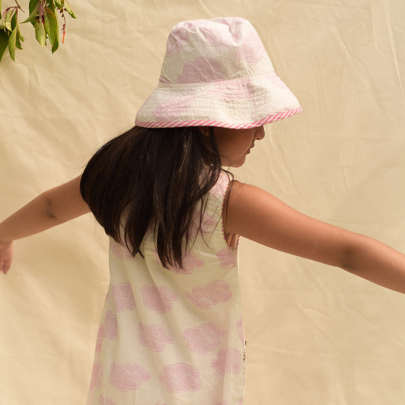 Cotton Dress for Girls | Pink & White