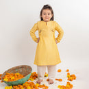 Muslin Kurta Pajama Set for Girls | Yellow