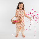 Muslin Kurta Pajama Set for Girls | Beige