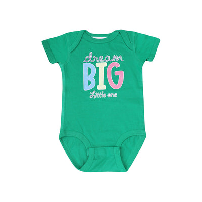 Cotton Baby Romper | Dream Big Print | Green