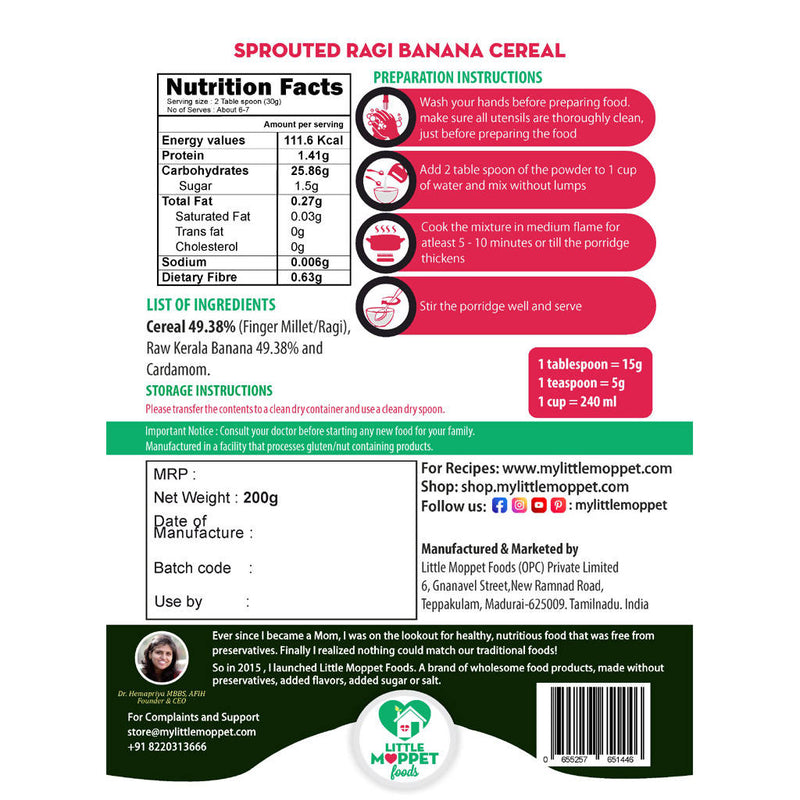 Sprouted Ragi Banana Cereal | 200gm