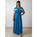 Pure Cotton Tie & Dye Maxi Dress | Blue