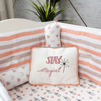 Organic Cotton Baby Bedding Set | Pink | Pack of 4