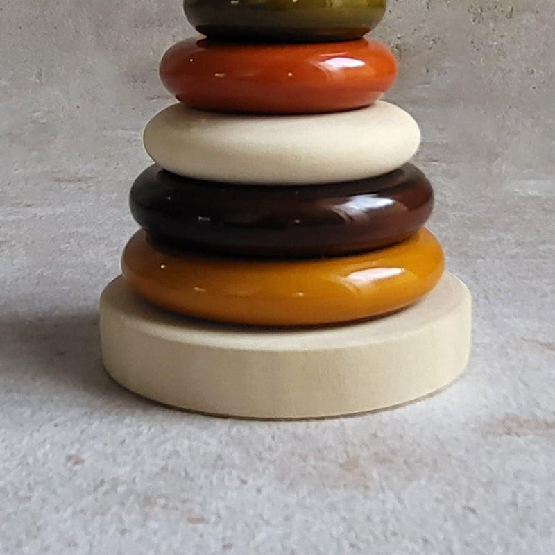 Wooden Rings Stacker Toy | Multicolour | Set of 8