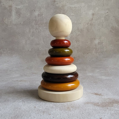 Wooden Rings Stacker Toy | Multicolour | Set of 8