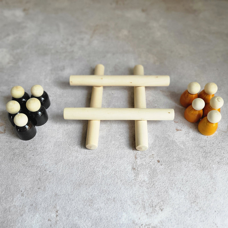 Wooden Toys for Kids | Tic Tac Toe Toy | Multicolour | Set of 14