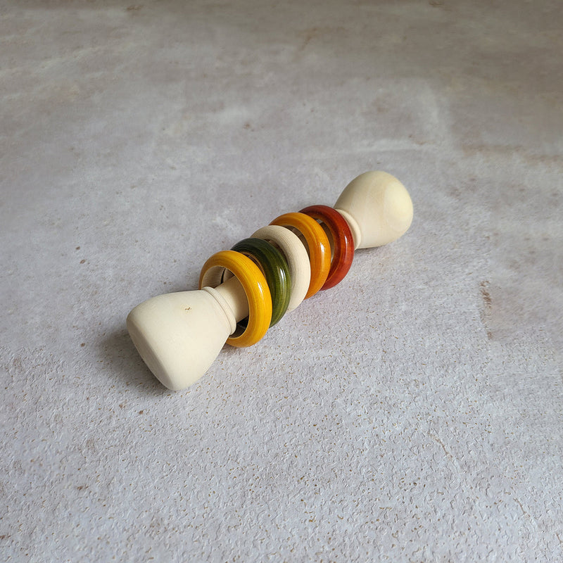 Wooden Baby Rattle | Mini Rattle | Multicolour | Set of 8