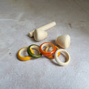 Wooden Baby Rattle | Mini Rattle | Multicolour | Set of 8