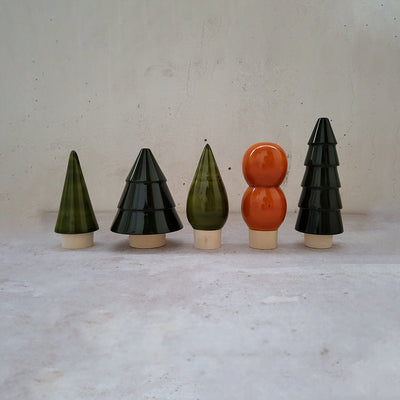 Wooden Toy Set for Kids | Forest Toy Set | Green & Orange | Set of 5