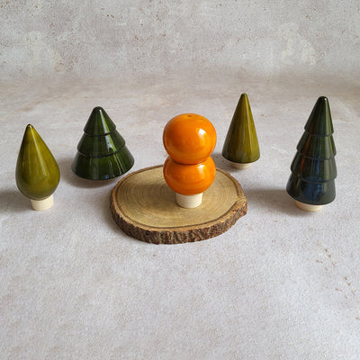 Wooden Toy Set for Kids | Forest Toy Set | Green & Orange | Set of 5