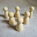 Wooden Peg Dolls | Beige | Set of 6