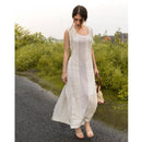 Soya Fibre Scoop Neck Dress | White