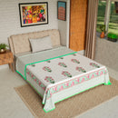 Mulmul Cotton Dohar | AC Blanket | Green & Pink.