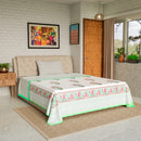 Mulmul Cotton Dohar | AC Blanket | Green & Pink.