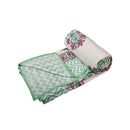 Mulmul Cotton Dohar | AC Blanket | Green & Pink.