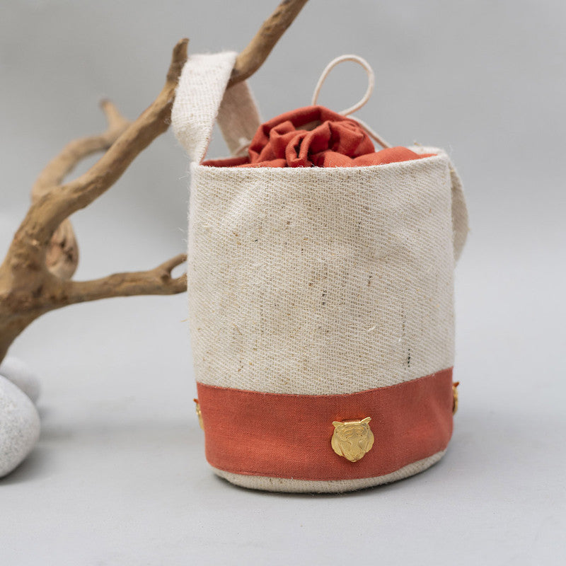 Hemp Natural Dyed Bucket Bag | Red