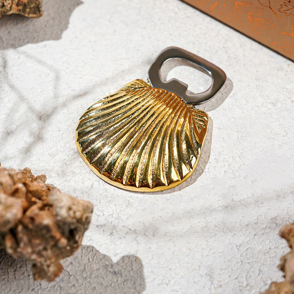Brass Bottle Opener | Antique Gold | Shell Design
