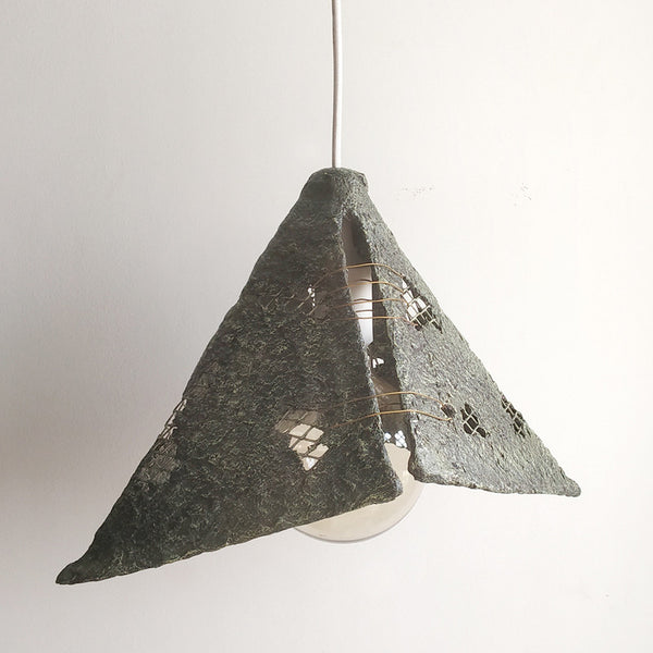 Papier Mache | Paperboat Hanging Lamp | Black