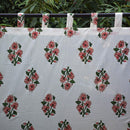 Mulmul Cotton Curtain | Handblock Printed | Pink & Green