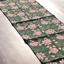 Handblock Printed |Cotton Canvas Runner | Pink & Green